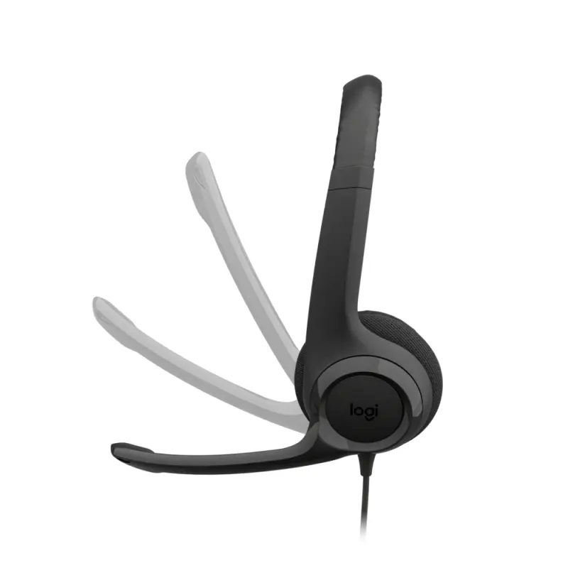 AUDÍFONOS DE COLOR NEGRO LOGITECH DE CABLE USB TIPO-C CON MICROFONO PARA COMPUTADORAS H390